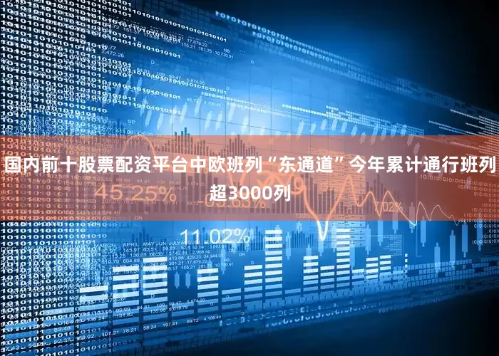 国内前十股票配资平台中欧班列“东通道”今年累计通行班列超3000列