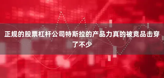 正规的股票杠杆公司特斯拉的产品力真的被竞品击穿了不少