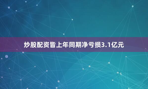 炒股配资皆上年同期净亏损3.1亿元